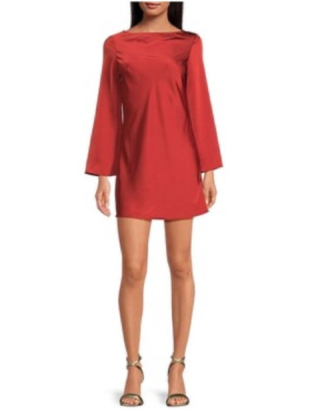 Gianni Bini Red Long-Sleeve Shift Dress